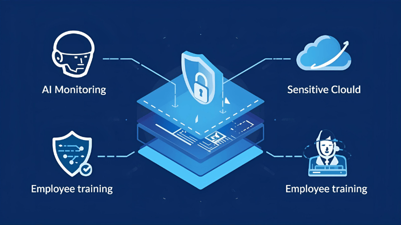 AI-powered monitoring, encryption, and employee training to protect sensitive data
