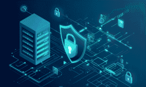 Illustration of sensitive data protection and cybersecurity