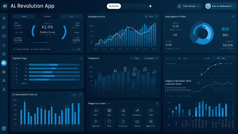 AI Revolution Reviews app interface and automation dashboard